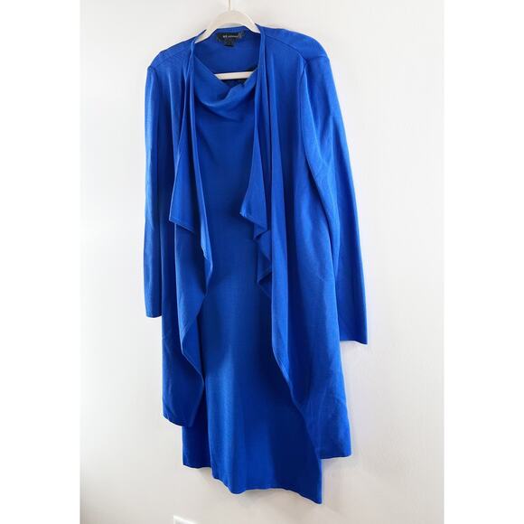 St. John Knee Length Sheath Dress and Matching Cardigan Sweater Blue Small / 2 - Picture 10 of 10